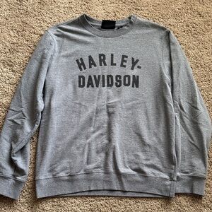 Unisex Harley-Davidson Light Gray Crewneck with Dark Gray Logo Size M